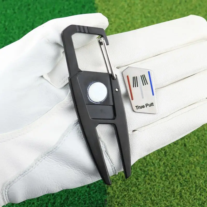 Golf Divot aracı Golf vuruş yeşil çatal çinko alaşım Golf çimen onarım aracı Pitch oluk temizleyici Golf Pitchforks Golf aksesuarları