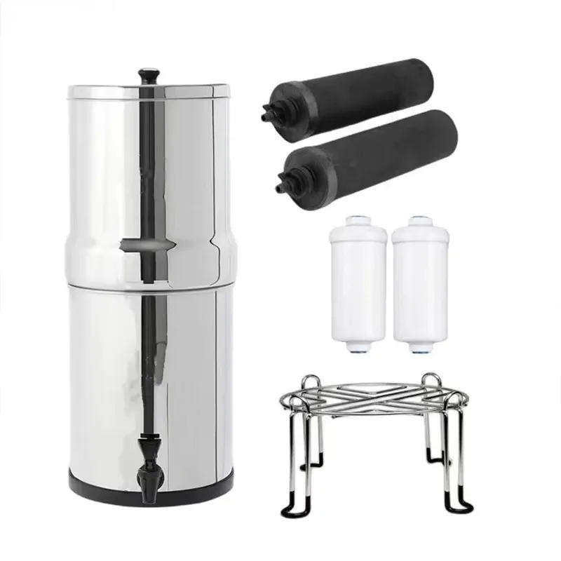 Stainless steel gravity filter bucket outdoor water purification bucket camping filter cartridge