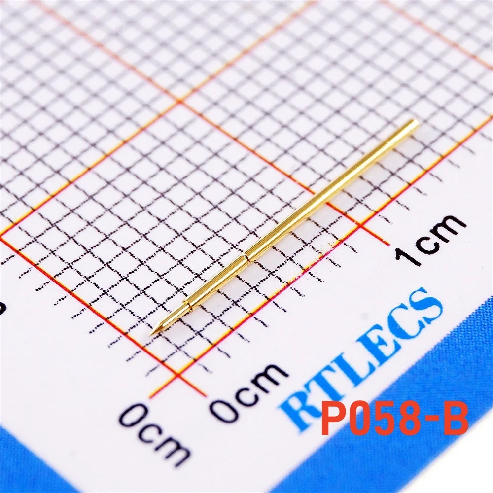 Sonda de teste p058 100mm com mola, pino de teste pcb vazio 1.0, plugues de ponta banhados a ouro para encomenda, 0.58 peças