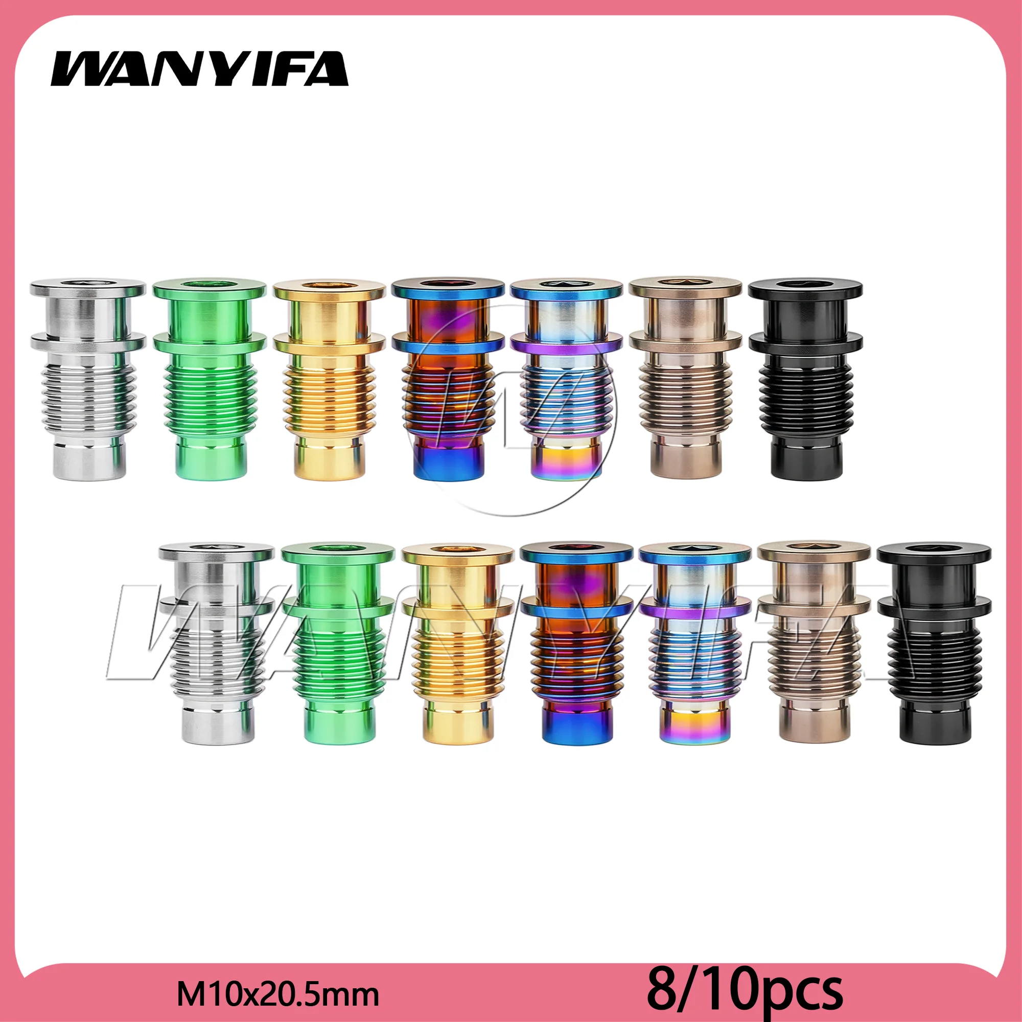 

Wanyifa 8/10pcs Titanium Alloy Bolt M10x20.5mm by for DA9270, R8150, R7100 SRAM (1.0mm Pitch) Bicycle Shift Fixing Axle Screw