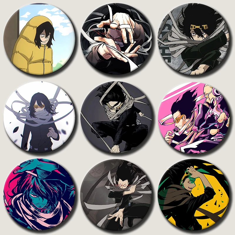 

58mm Anime Character Eraser Head Soft Button Pin Hero Cartoon Brooch Creative Badge for Backpack Clothes Decoration Gift