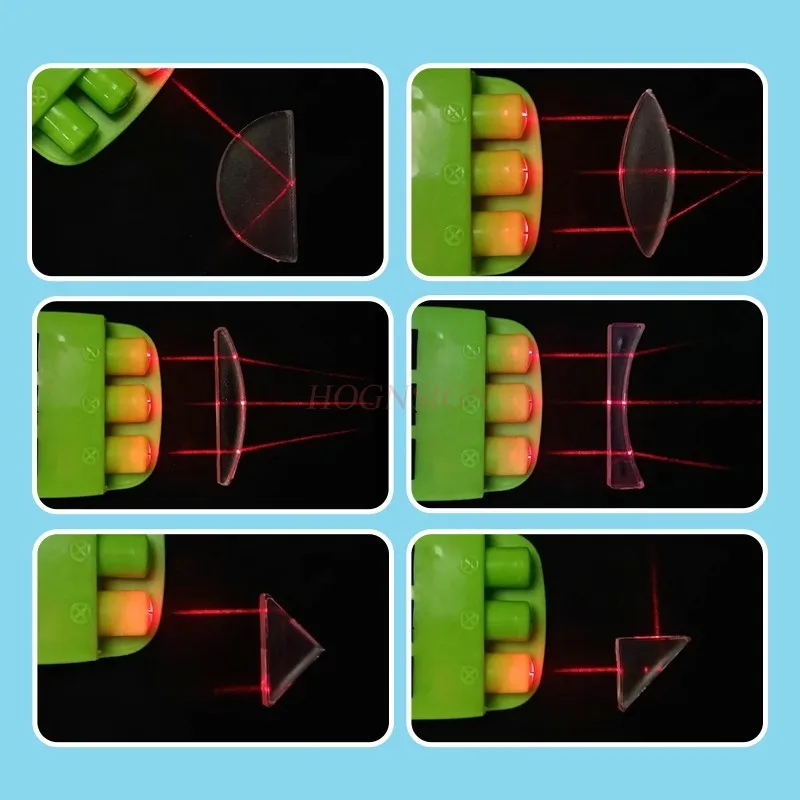 1set Refractive lens set for light, optical equipment lens, semi-circular square glass brick, three-way laser line light source