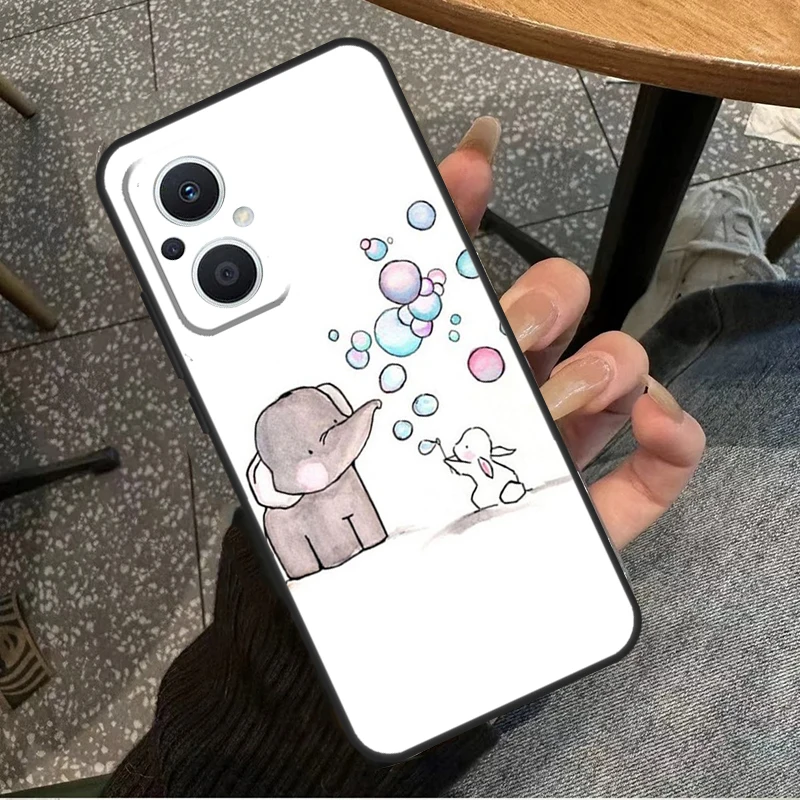 Cute Elephant Case For OPPO Reno 7 8 10 Pro 8T 2Z 4Z 5Z 6 Lite OPPO Find X6 Pro X2 X5 Lite X3 Neo Cover