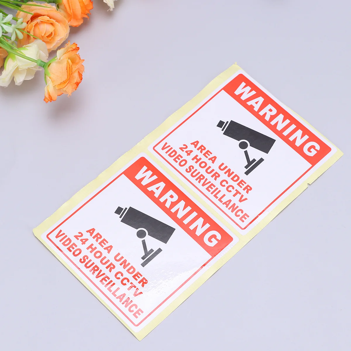 20 Pcs Television The Sign Emblems Stickers Camcorders 8x8cm Tvd 24 Hour Video Warning