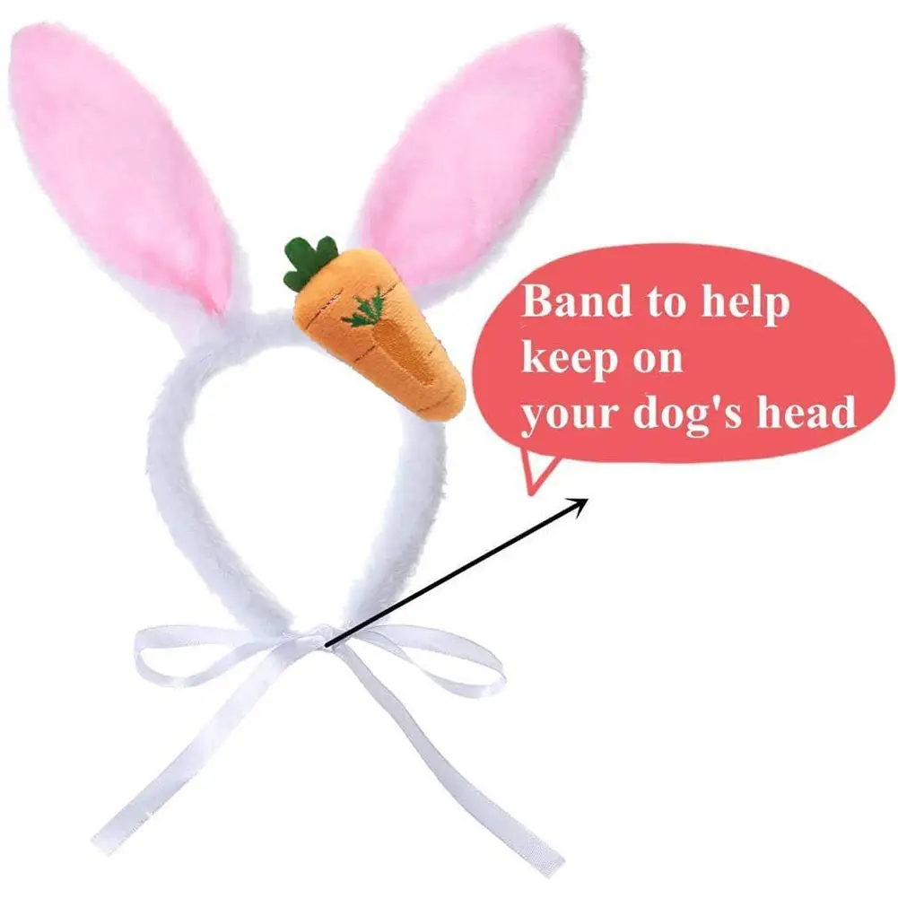 Easter Rabbit Pet Cosplay Carrot Headband Bibs Scarf Dog Cat Puppy Costume Accessories Outfits Halloween Carnival Party Props