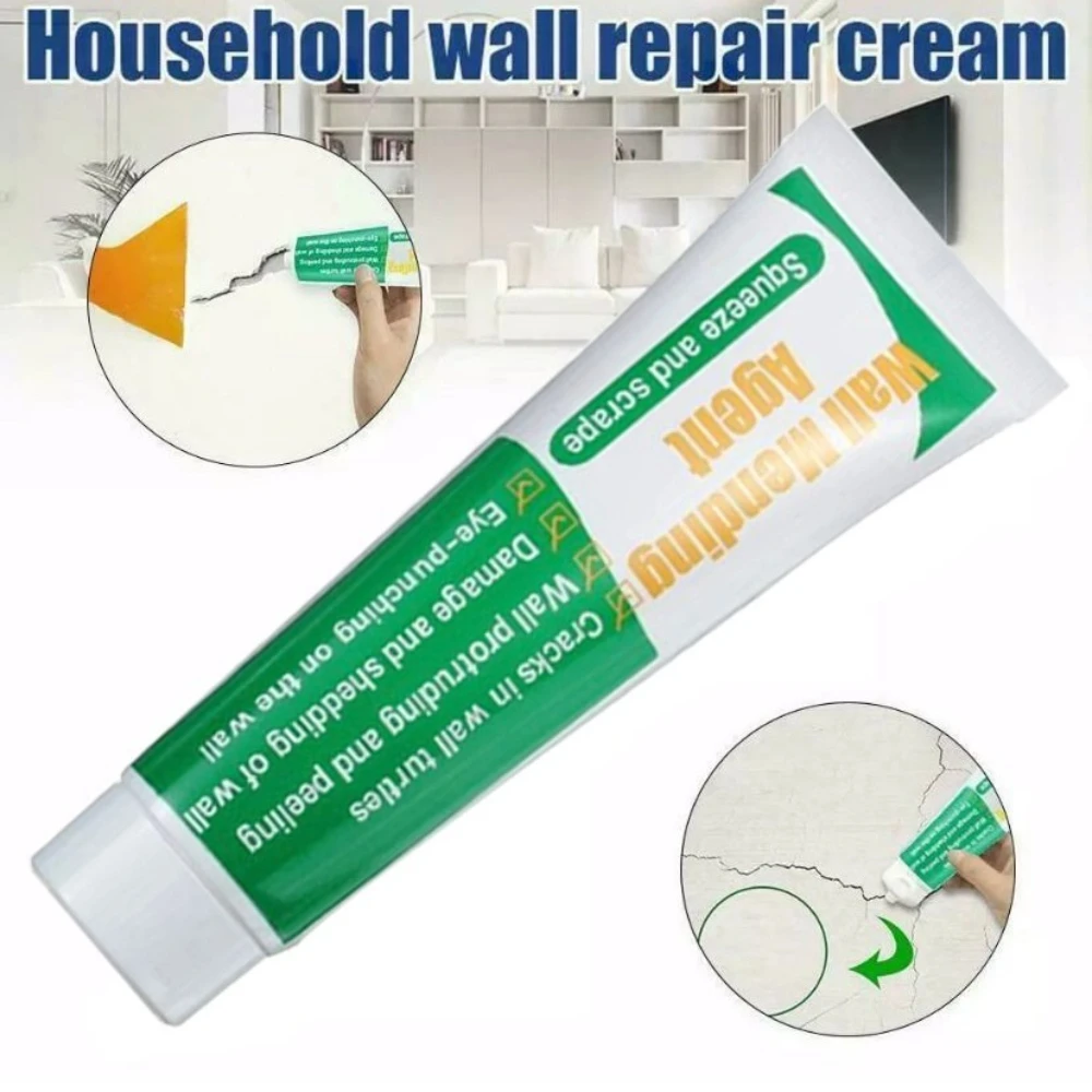 

Wall Repair Agent Quick-Drying Sealant Agent Crack Mending Agent Mildewproof White Wall Restore Drywall Repair Kit with Scraper