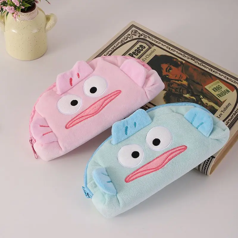 

21Cm Sanrio Hangyodon Plush Zipper Pencil Case Single Layer Makeup Brush Storage Large Capacity Portable Friend's Holiday Gift