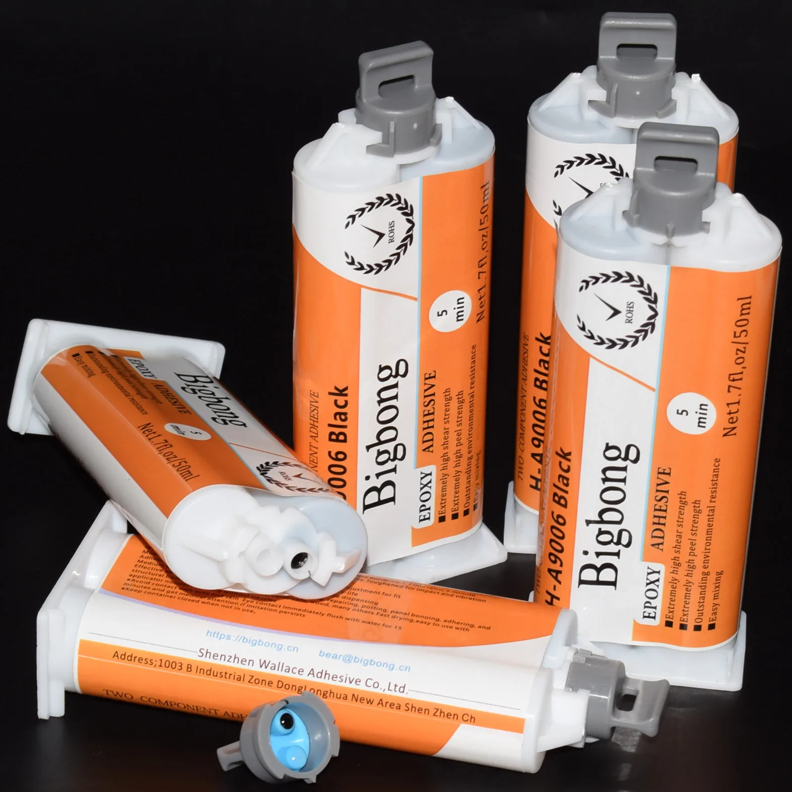 5 Stück 50ml Schwarzer Klebstoff 1:1 Epoxidharz AB-Kleber-Set für Stein, Holz, Keramik, Metall, Kunststoff, Fliesen, Riss- und Splitterreparatur, Verbindungsbindung – Detail 3