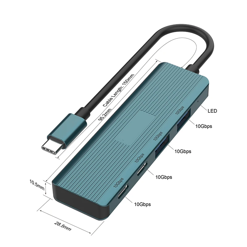 多機能延長ケーブル,USB 3.2ドックステーション,アダプタータイプc,スプリッター