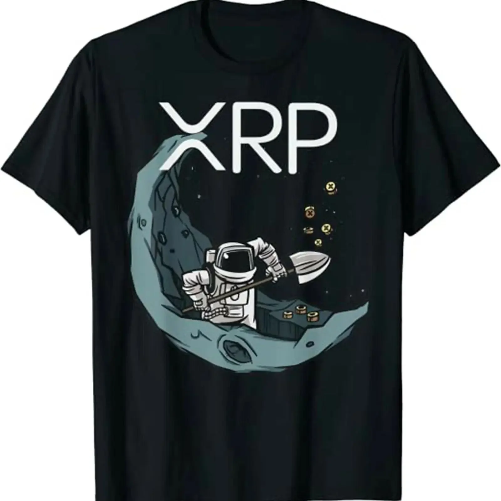 Ripple XRP Coin Bullrun Moon Crypto Cryptocurrency Investor T Shirt vintage Washed fashion Stretched Stylish Casual