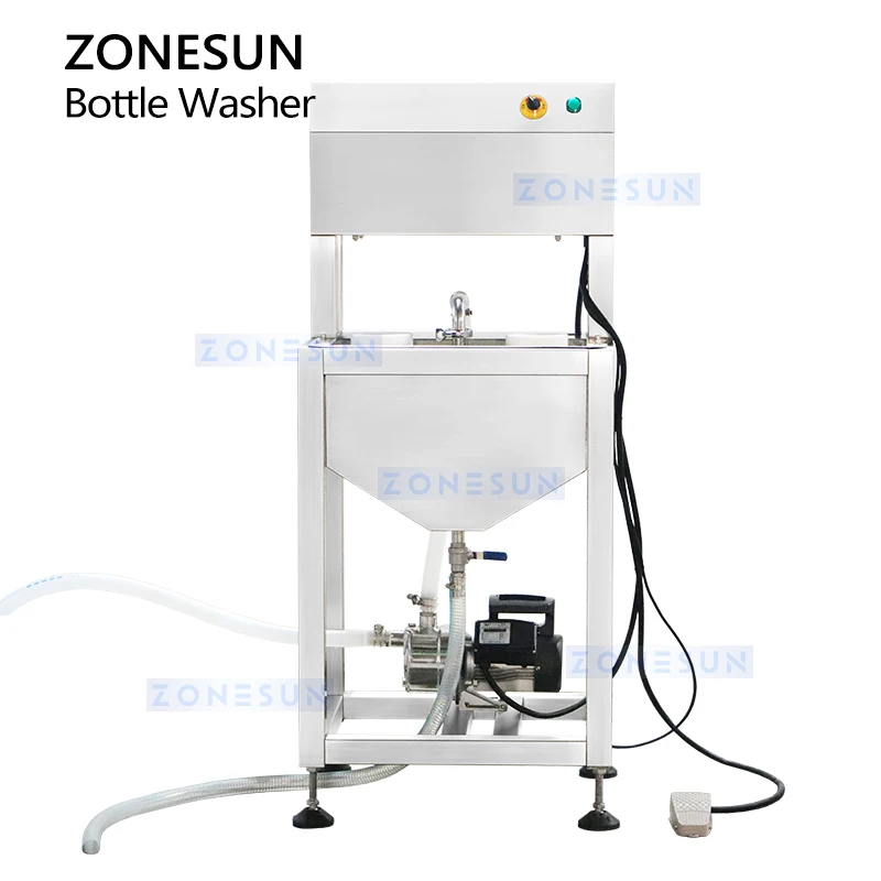 ZONESUN-غسالة الزجاجات شبه الأوتوماتيكية ، آلة التنظيف ، زجاجة بلاستيكية ، جرة زجاجية ، معدات الشطف ، رأس مزدوج ، ZS-WB2S