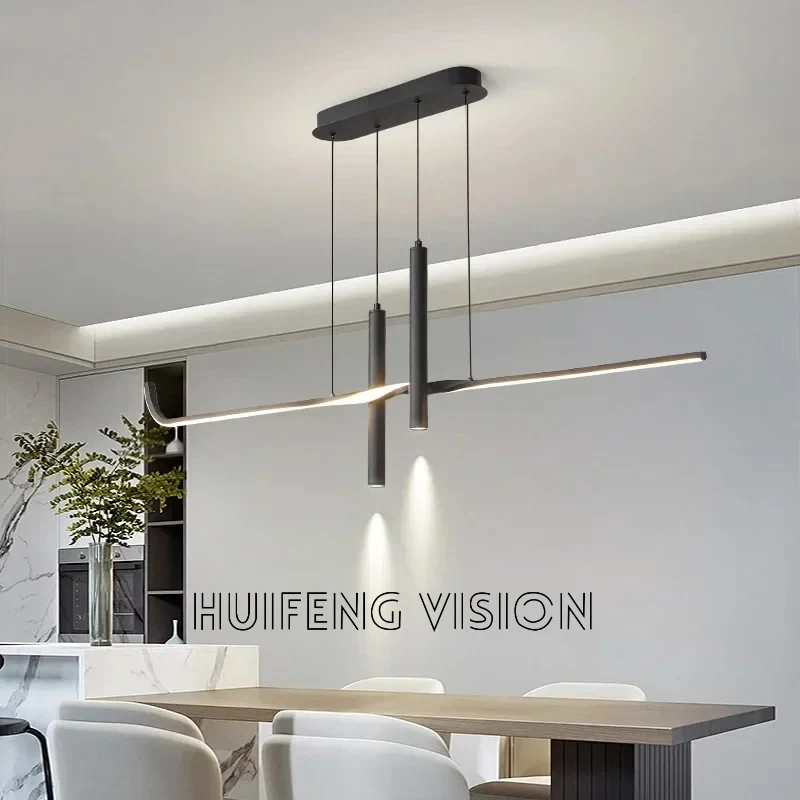 

Minimalist Adjustable Spotlight Chandelier LED Linear Pendant Lamp for Dining Room Home Lighting Modern Design
