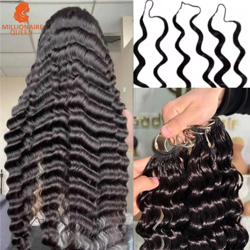 

15A Deep Wave Feather 100% Human Hair Extension Knotless Crochet Hair Braided Glueless Human Hair Extensions Millionaire Queen