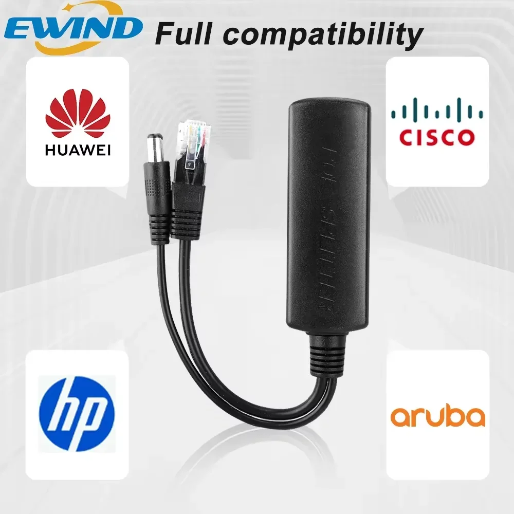 EWIND جيجابت POE الفاصل 48 فولت إلى 5 فولت 12 فولت مايكرو USB/Type-C/DC 10/100/1000 ميجابت في الثانية الطاقة عبر إيثرنت مع كابل القطع POE المعزول