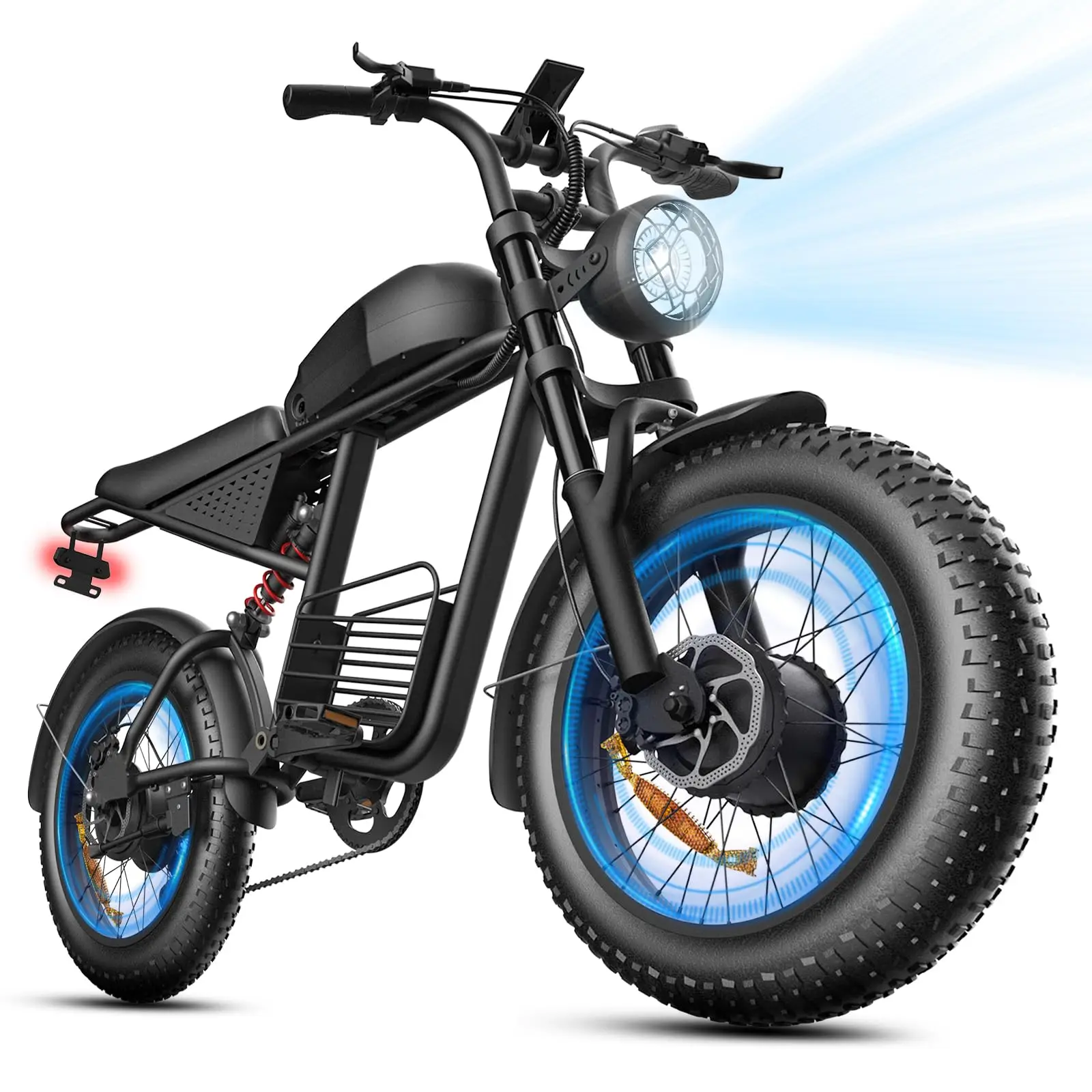 Electric Bike for Adults, 48V1600W/3000W Dual Peak Motor, 35-38 mph Top Speed, Max 50-60Miles,20"×4.0" Fat Tires, 7-Speed Shiman image 2