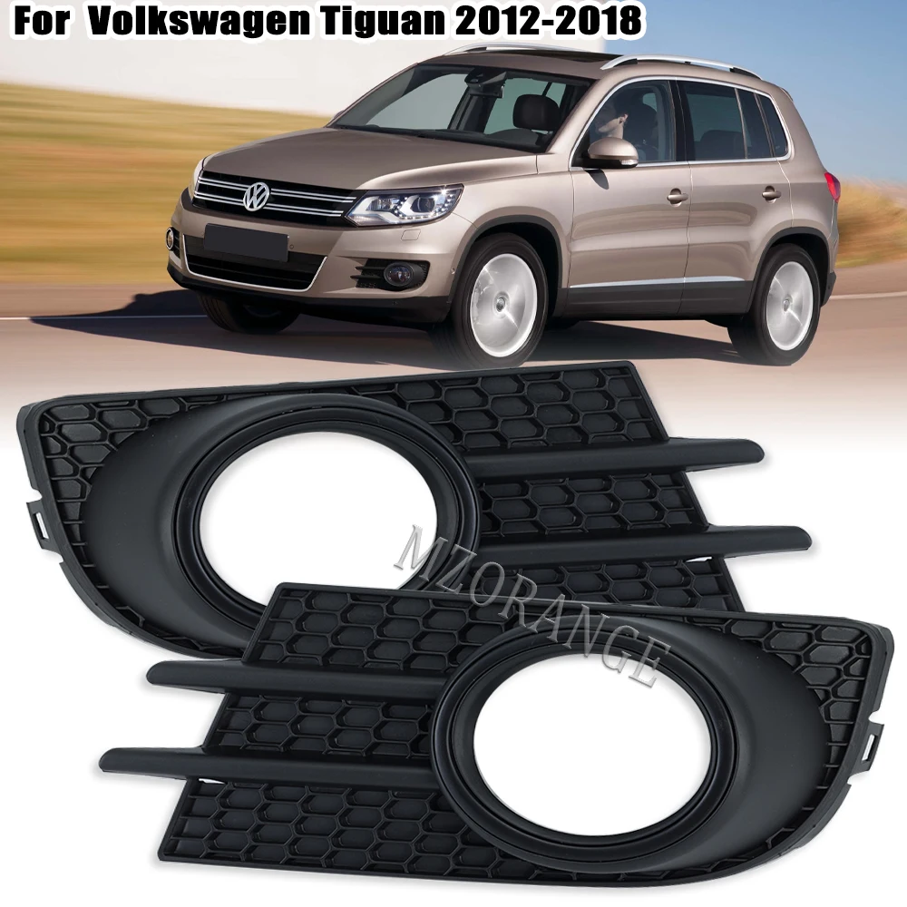 For VVolkswagen Tiguan 2012-2017 2018 Fog Light Cover Front Bumper Fog Lamp Frame Bezel Black Ring Car Accessories EU VERSION