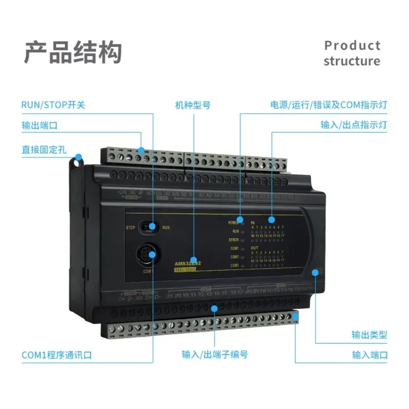 PLC Programmable Controller Compatible with ES2 DVP 16/24/32/40/60 200R/200T Industrial Automation Control System Accessory - view 3