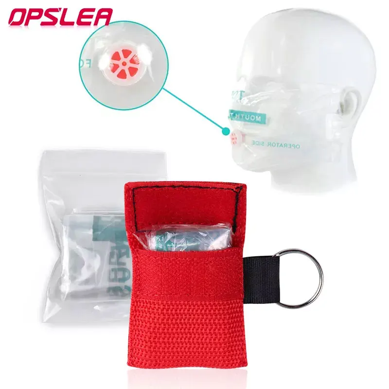 

50Pcs Keychain First Aid Emergency Face Shield CPR Mask Health Care Tools Jetting CPR Resuscitator Mask One-way Valve