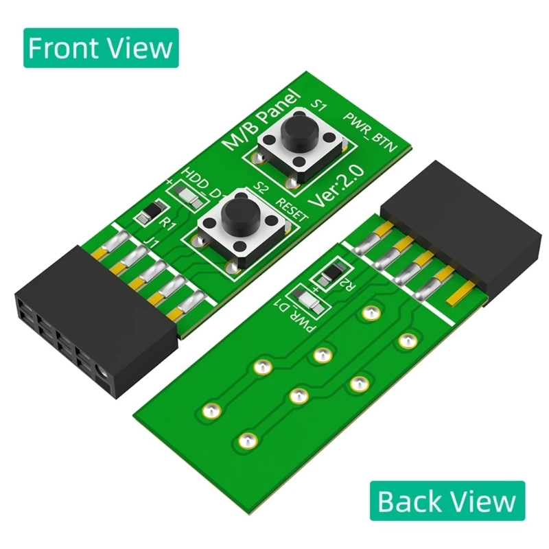 2x5Pin to Resets Button+Power Button Switching Board Adapter with HDD LED for Desktop PC for WIN7/10/11