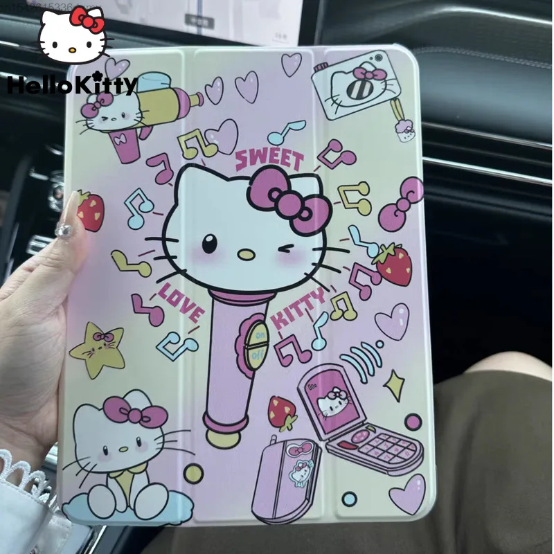 Sanrio Kawaii Kuromi Hello Kitty IPad Protective Case Ipad Air 5 4 Tablet Computer Pro Cute Cinnamoroll Graphic Tri Fold Cover