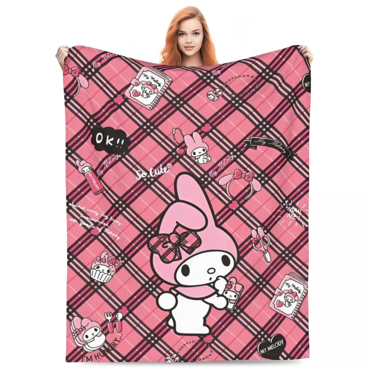 Cartoon Sanrio My Melody Blanket Back To School Anime Quality Warm Soft Throw Blanket Spring Child Couch Chair Pattern Bedspread