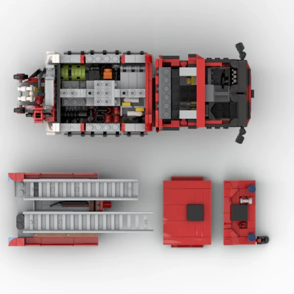 1019PCS MOC City Fire Truck Building Blocks Set Transport Vehicle Rescue Tower Ladder Model Bricks Assembly Toys Kid Boy Gift
