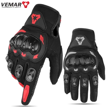 VEMAR Summer Motorcycle Gloves Men Black Full Finger Touchsc...