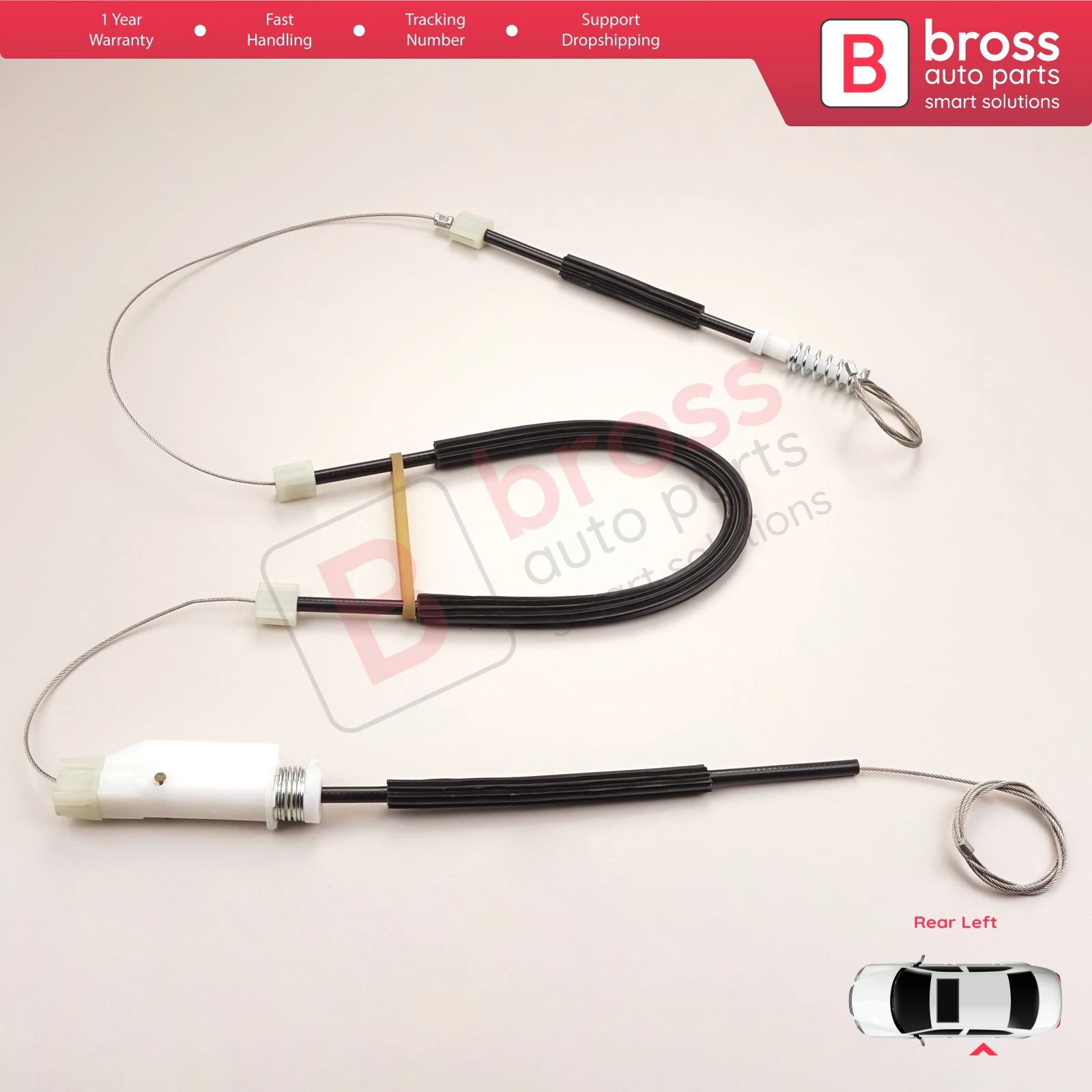 Bross Auto Teile BWR5126 Elektrische Power Fensterheber Set Reparatur Hinten Links Tür Fahrer Seite für Audi A7 4G 2010-auf