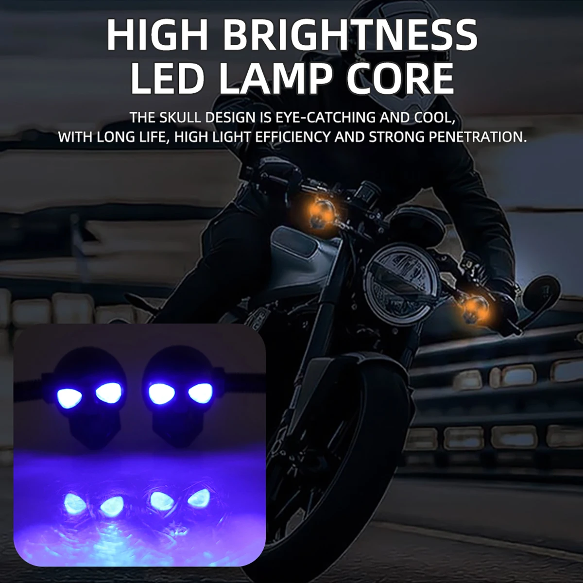 Mini Led Skull Motorcycle Turn Signal Light Blinker Indicators Turn Signal Lamp for Honda Yamaha Kawasaki Honda Dirt Street Bike - view 3