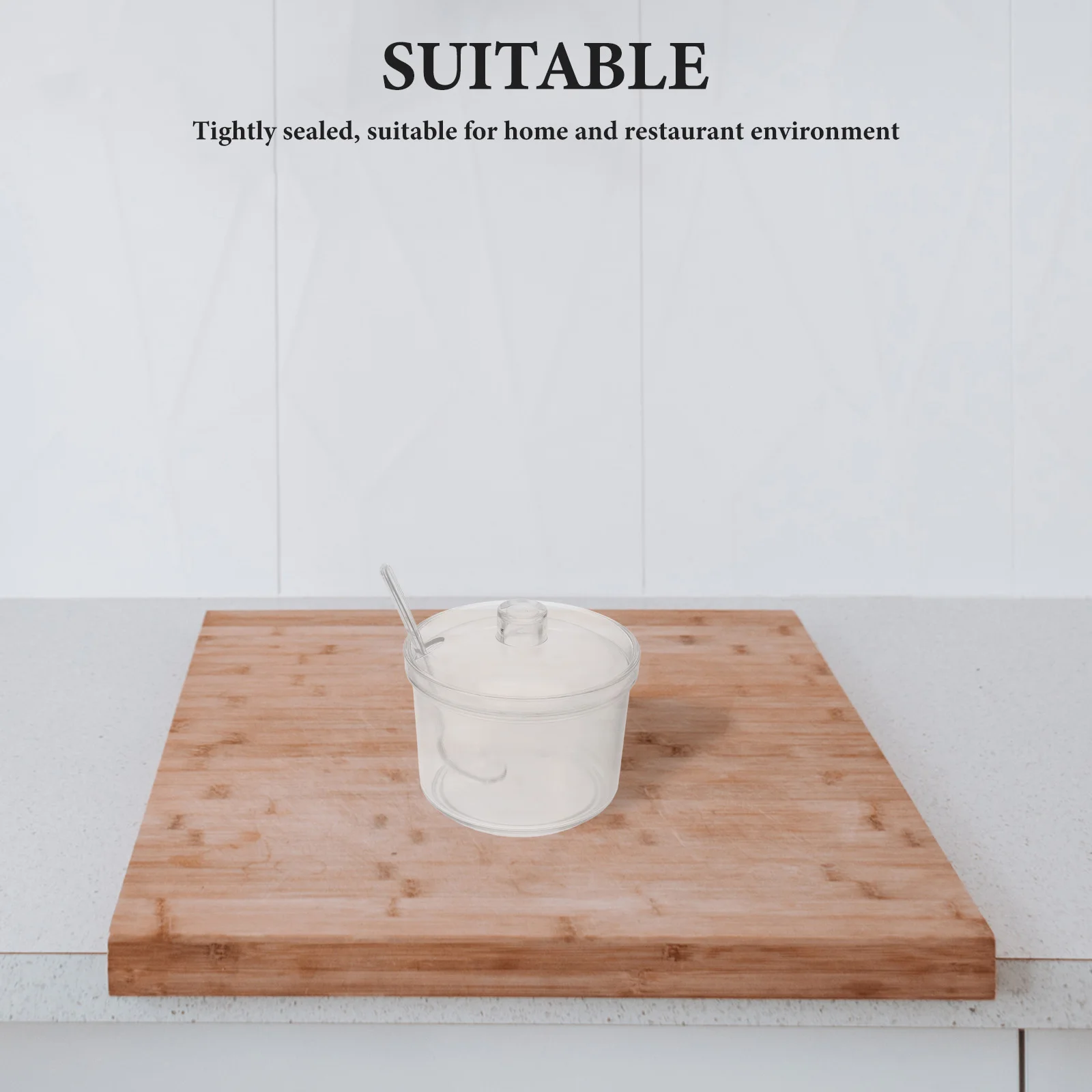 

Acrylic Clear Condiment Jar Set Transparent Spice Storage Container with Lid Spoon for Kitchen Herbs Spices Tea