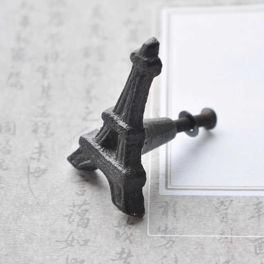 

2Pcs Cast Iron Handles Durable Safe Door Knobs Pulls for Cabinets Drawers Cupboard Eiffel Tower Kitchen Home Decor Gifts