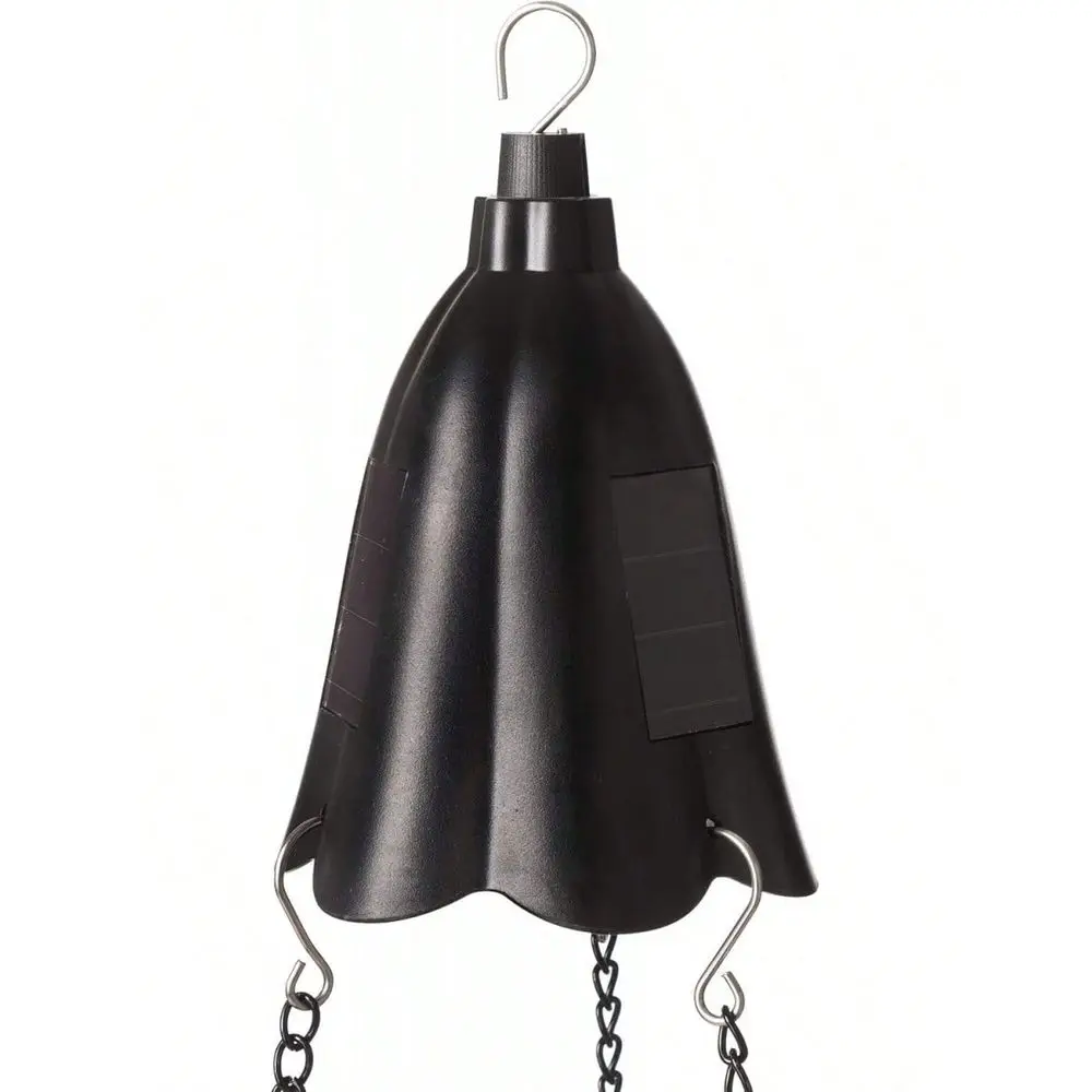 

Of 2 Glitzhome 30Inch Hanging Planters With Solar LED Lights, Modern Black Plastic Plant Pots With HeavyDuty Iron Chains And Dr