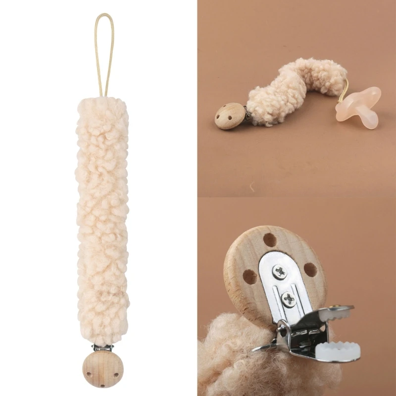 Attache-sucette en peluche pour bébé, sangle anti-perte pour l'allaitement, cadeau pour nouveau-né