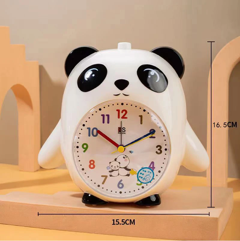 Desktop Voice Wake-up Alarm Clock For Girls Student Alarm Clock Night Light Mute Cute Tabletop Panda Shaped Alarm Clock ZI06