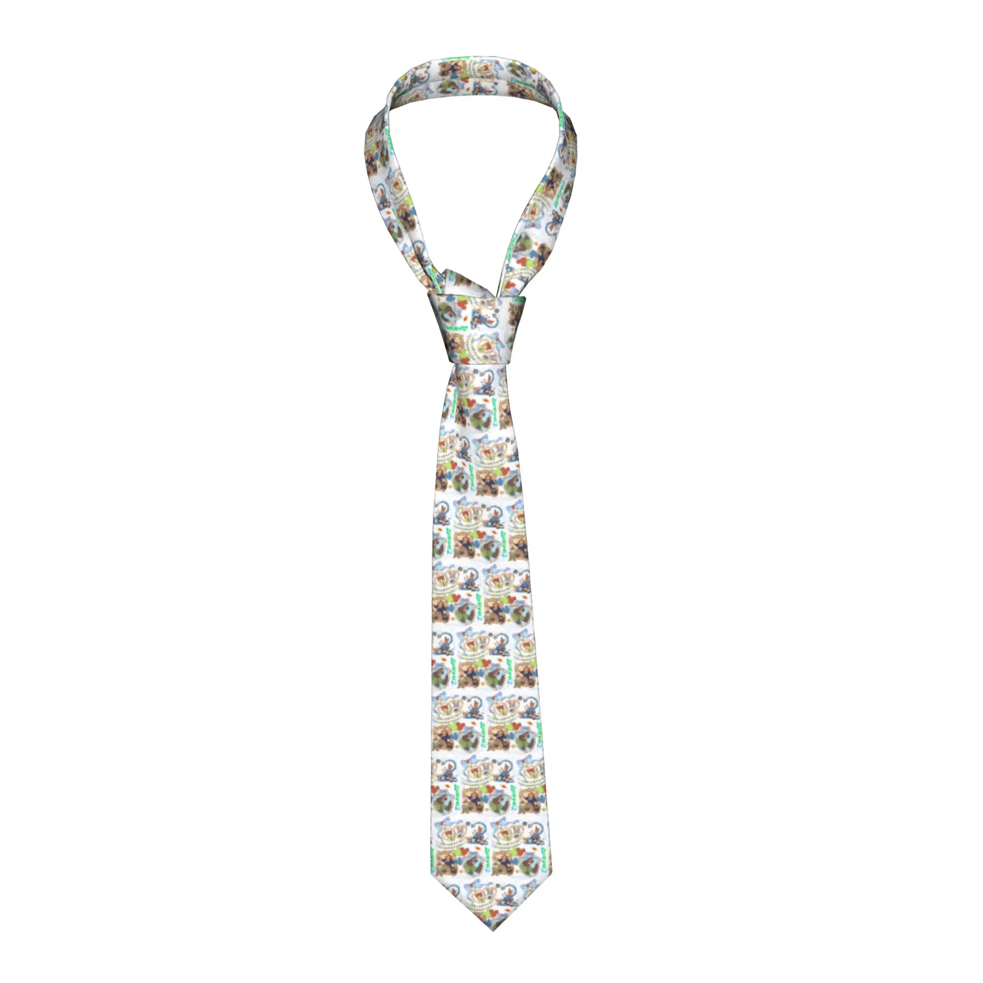 

Мужской модный шелковый офисный галстук с индивидуальным дизайном в стиле аниме «Друзья из Зоотопии»