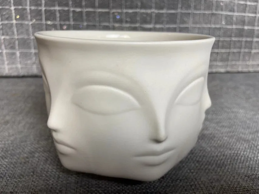 American designer ceramic face, small face vase, fleshy flowerpot, home decoration, storage and decoration