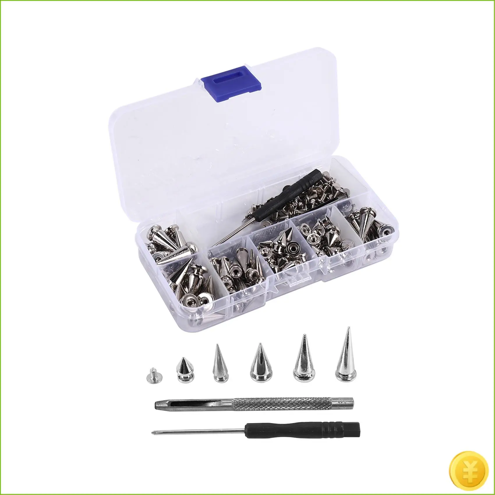 70 Sets Silver Mixed Shape Spikes And Studs Cone Croc Spikes Leather Rivet Kit For Clothing Shoes Belts DIY
