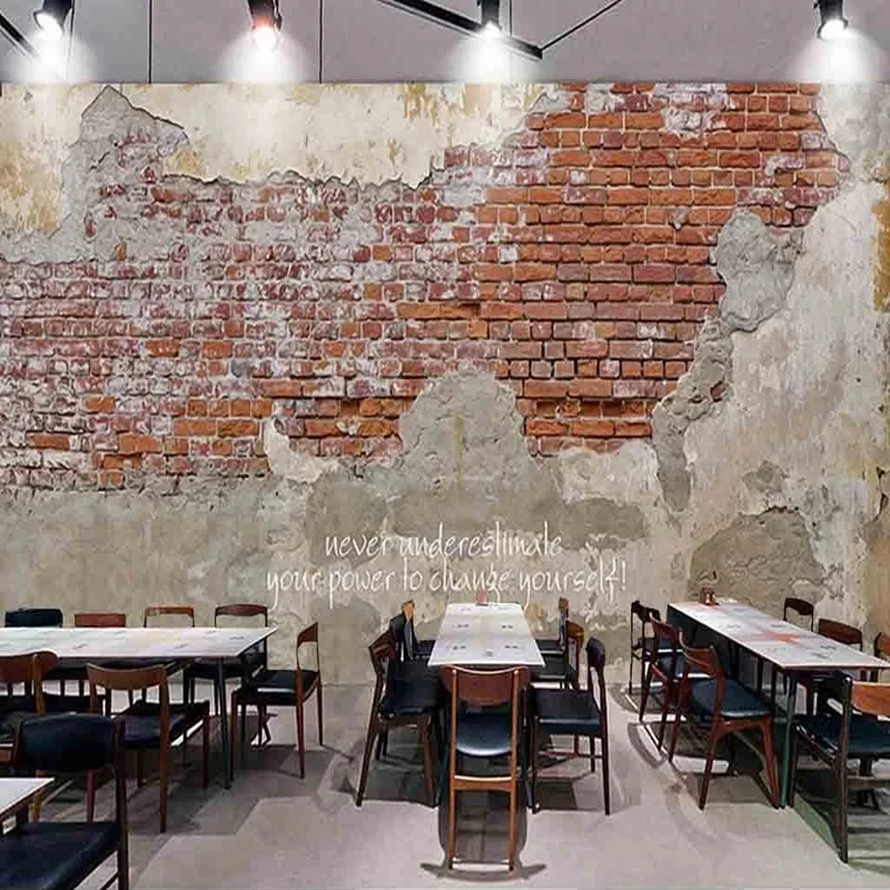 Custom 3D Wallpaper Retro Nostalgic Cement Brick Wall Cafe Restaurant KTV Background Papier Peint Mural Papel De Parede Tapety