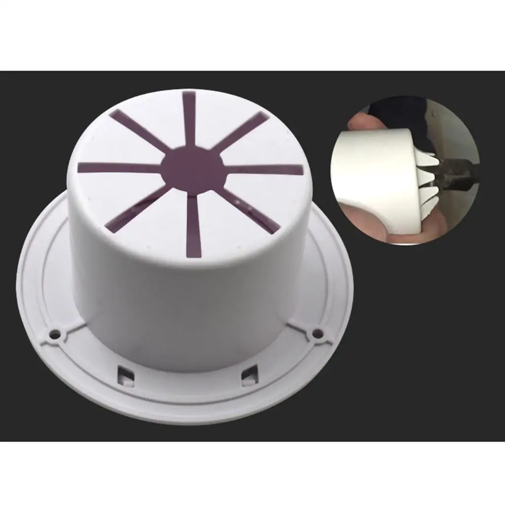 Round Cable Hatch White Plastic Heavy Duty Electrical Port for RV Trailer Cord Storage