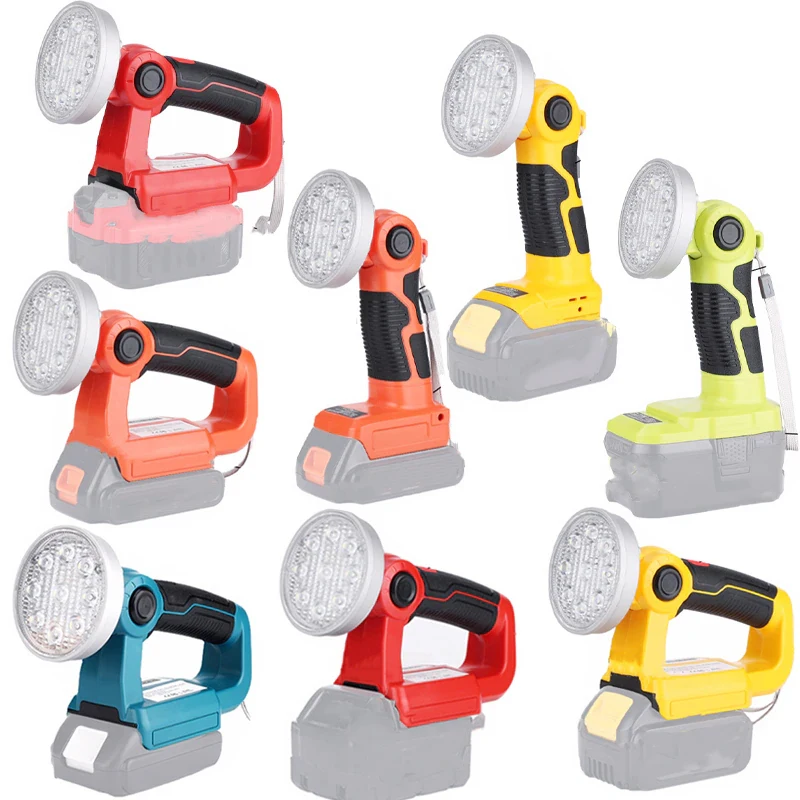 Luz led para makita milwaukee bosch dewalt ryobi craftsman preto & decker 14.4v-18v bateria de lítio lanterna iluminação da lâmpada