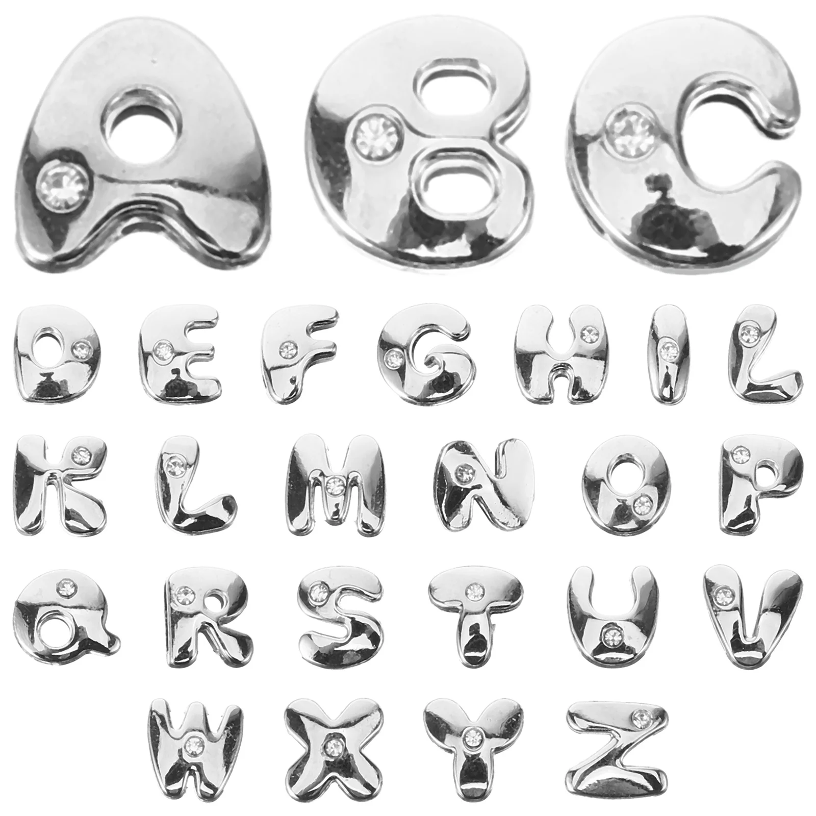 26Pcs DIY Letter Charms English Alphabet Beads for Jewelry Making Necklace Bracelet Earring Accessories Flatback Ball Charm