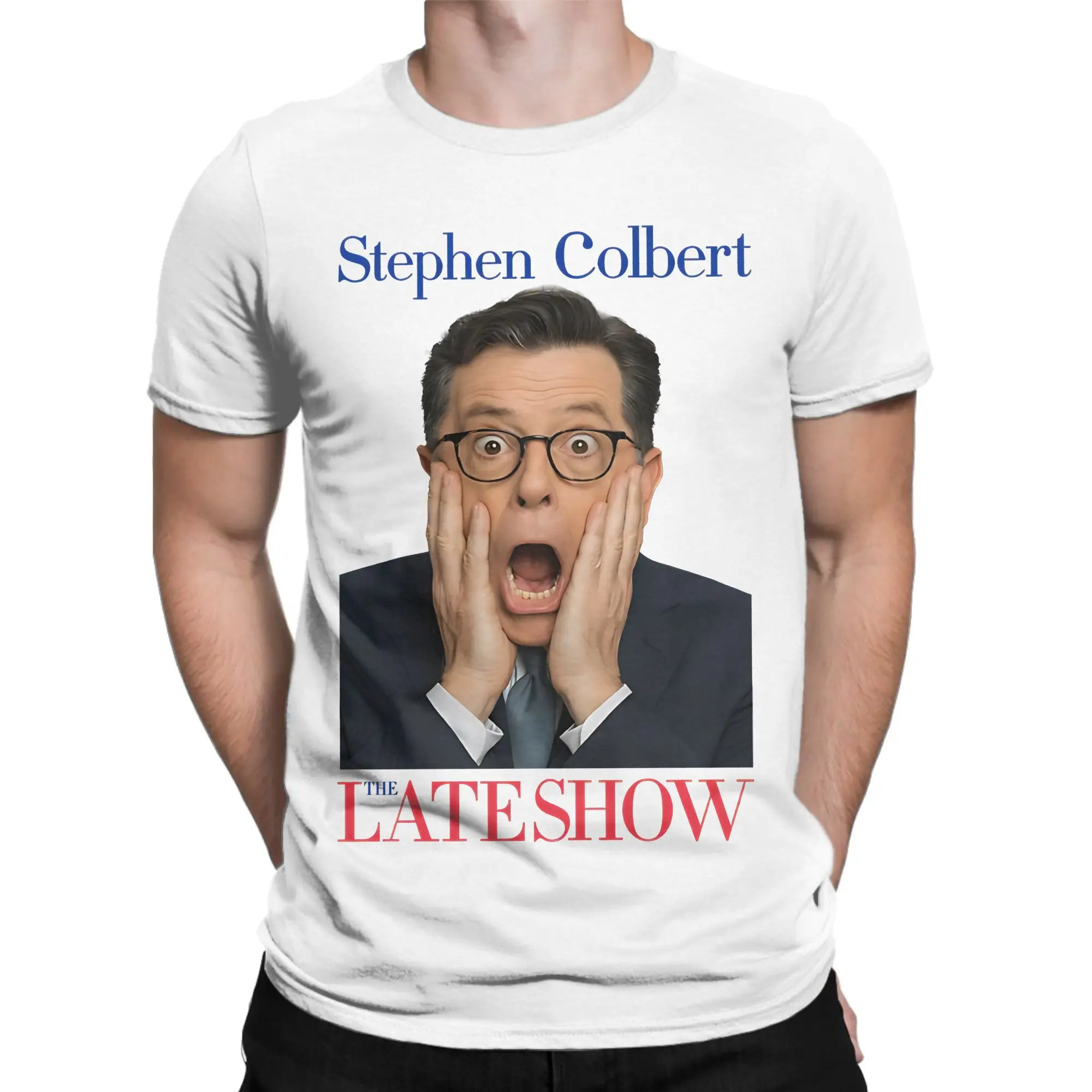 تي شيرت رجالي من ستيفن كولبرت The Late Show تي شيرت قطني رائع بأكمام قصيرة وياقة مستديرة تي شيرت مطبوع تي شيرت