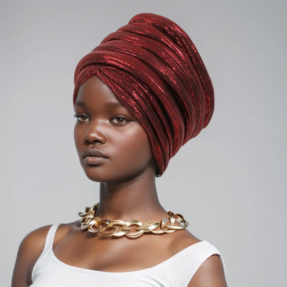 لامعة بريق المرأة الأفريقية قبعة عمامة جاهزة لارتداء نيجيريا السيارات Gele ربطة الرأس الإناث موضة بريق رئيس التفاف Turbante Mujer