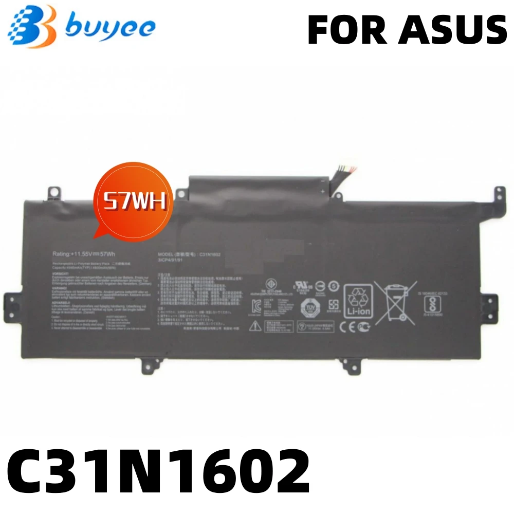 

New Genuine C31N1602 Laptop Battery For Asus Zenbook UX330UA U3000U UX330U UX330UAK Series Notebook 11.55V 57WH 4800MAH