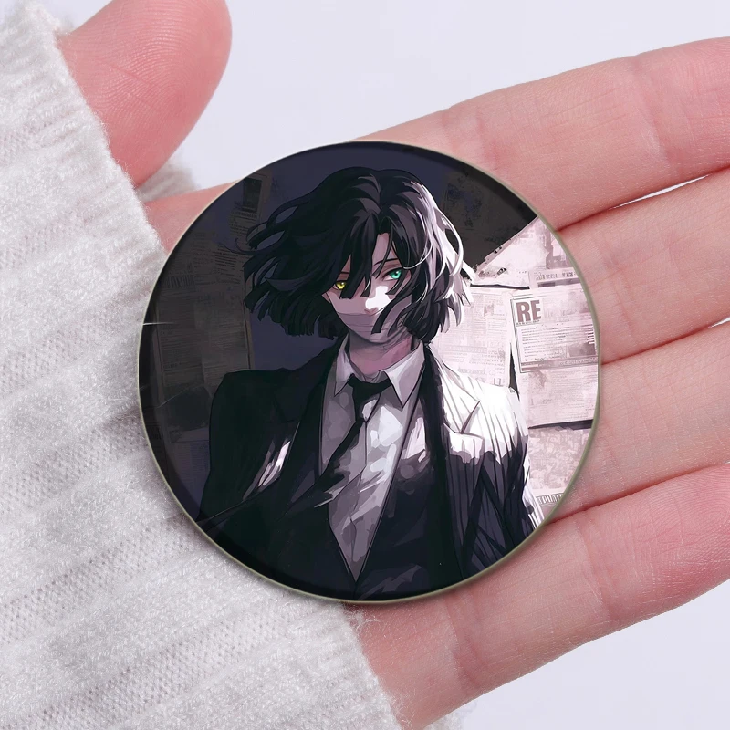 32/44/58mm Anime Brooch Cartoon Figures Nezuko Kie Hanako Takeo Badge Snap-in Button Pins for Backpack Accessories Gifts