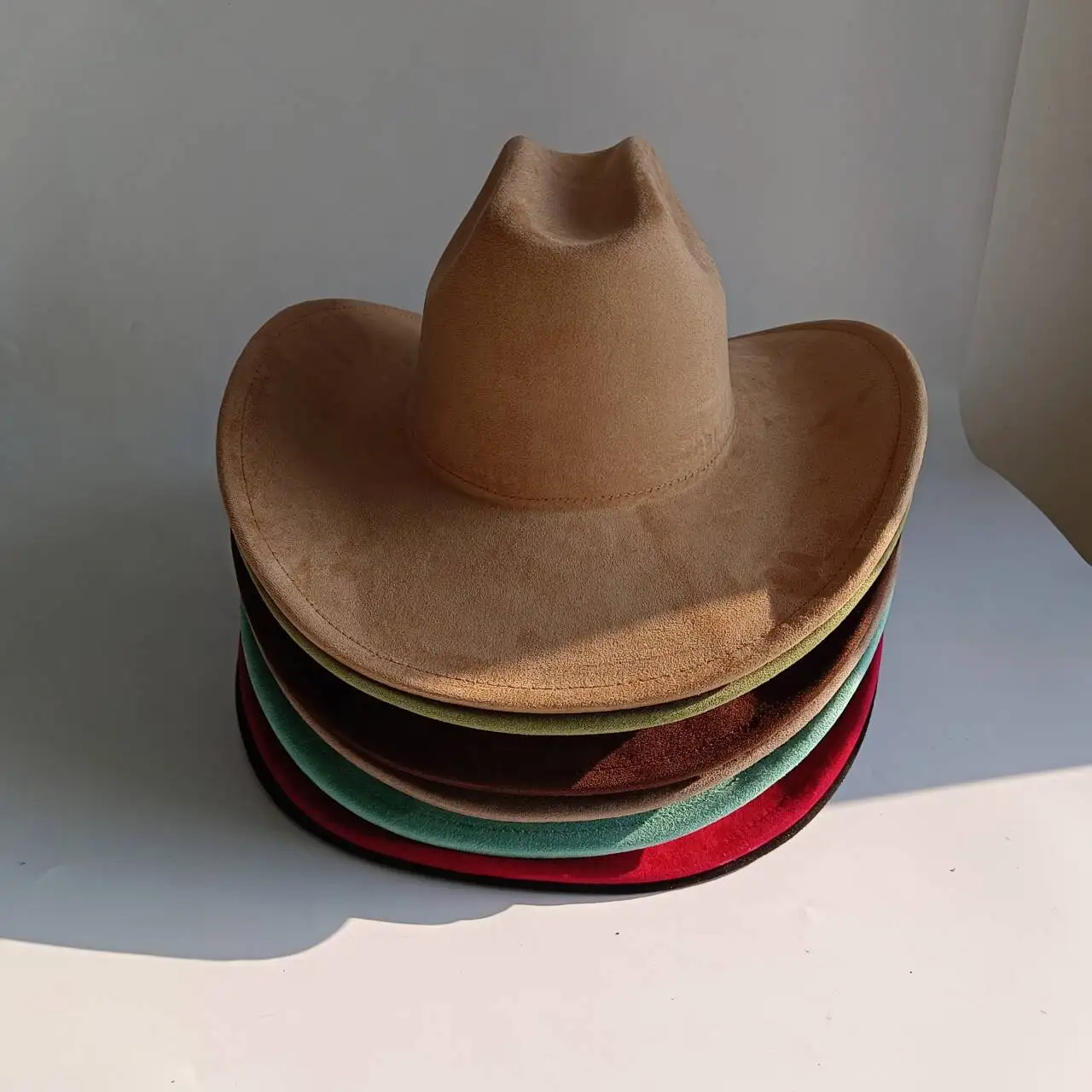 

Веганская замшевая ковбойская шляпа с широкими полями 9,5 см, унисекс, в стиле вестерн, для мужчин и женщин, федора, сомбреро