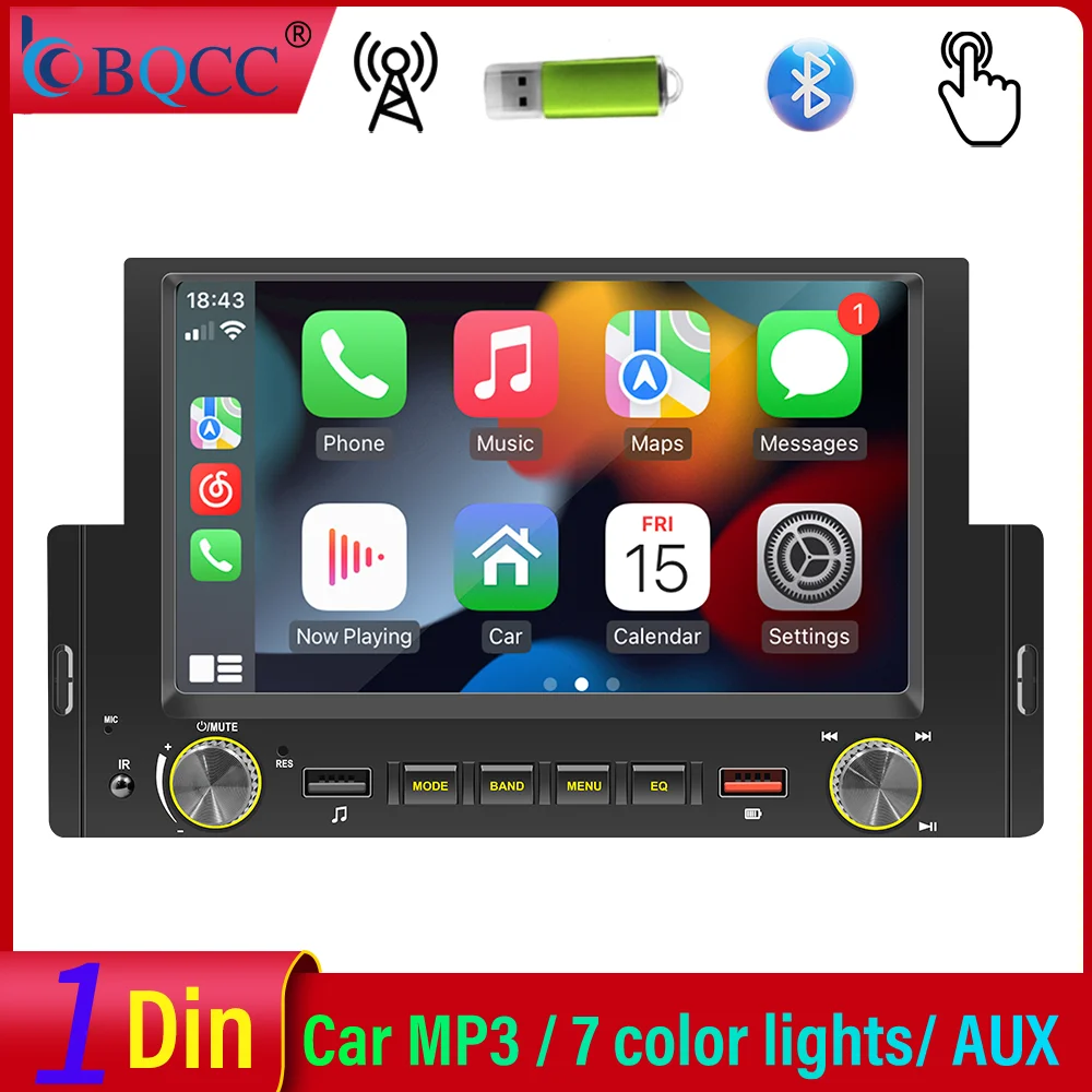 

BQCC 6.2 inch 170C Android car radio Bluetooth version mobile phone interconnection support reversing image Android AUTO CARPLAY