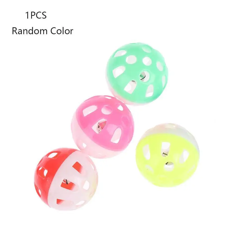 Random  Colorful Bird Jingle Bell Plastic Balls Interactive Funny Plastic Jingle Ball Kitten Training Toy Pet Toy Accessory