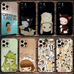 Art Y-Yoshitomo N-Nara Phone Case For Apple iPhone 15,14,13,12,11,Pro,X,XS,Max,XR,Plus,Mini Soft Black Cover
