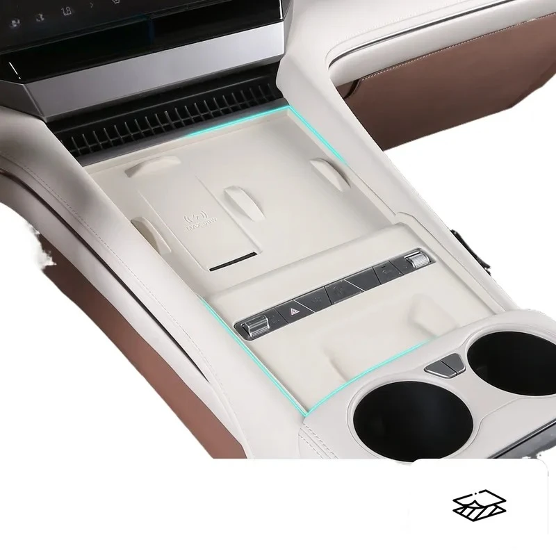 Silicone Wireless Charging Pad Protector Compatible with BYD Xia Interior Storage Pocket Anti Scratch Dirt Resistant Car